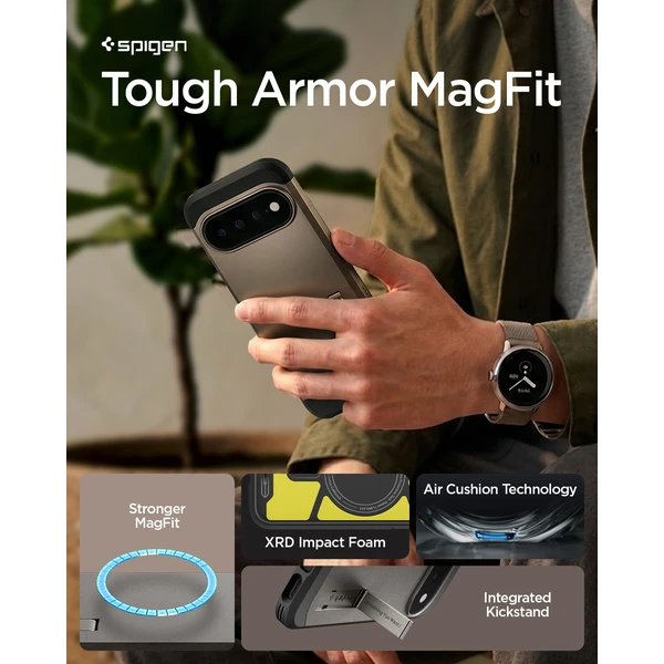 Spigen Tough Armor MagSafe, gunmetal - Google Pixel 11 Pro XL - Puzdra - Obrázok 707ca176de254a3caf124a5de1e9ea7f