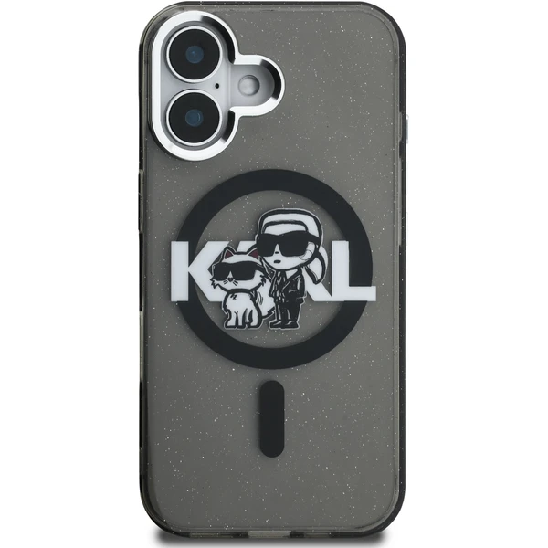 Karl Lagerfeld IML Glitter Karl and Choupette Sketch MagSafe kryt iPhone 16 čierny - Puzdra - Obrázok 7091ff8b92e84b9b8c50302c693dcb37