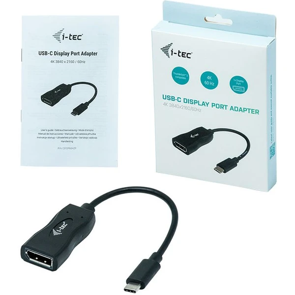 i-tec USB-C/DisplayPort redukcia 4K čierna - Káble a redukcie - Obrázok 70DA000501