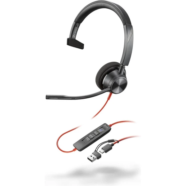 Poly Blackwire 3310 Microsoft Teams Certified Headset + USB-C/A adaptér - Slúchadlá - Hlavný obrázok