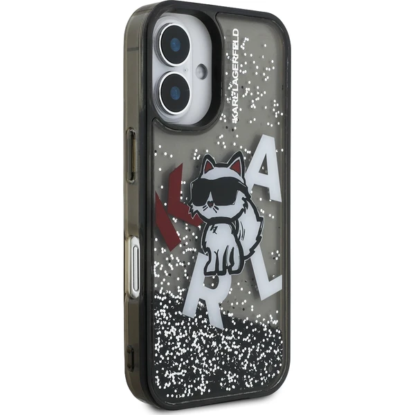Karl Lagerfeld Liquid Glitter Scattered Chúpette kryt iPhone 16 čierny - Puzdra - Obrázok 70bc157a6d8b43b2a5561f52152f85bf