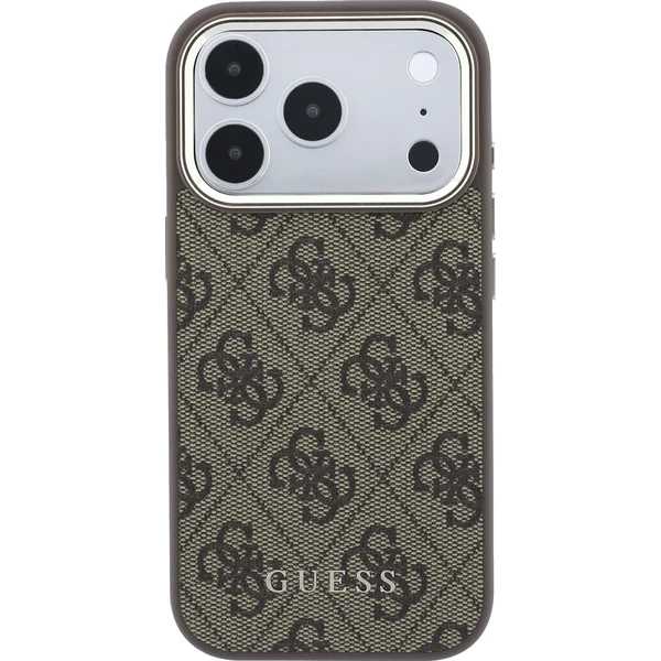 Guess PU Leather 4G Gold Frame MagSafe Zadný kryt pre iPhone 18 Pro Max Brown - Puzdra - Obrázok 70c3f03bda474b8fbcbd92fe75384c96