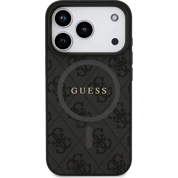 Guess PU Leather 4G Colored Ring MagSafe Zadný Kryt pre iPhone 17 Pro čierny - Puzdra - Obrázok 70ef8a692cd146dcaa4dd4f184e1ac18