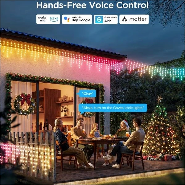 Govee Smart LED dekoratívne cencúle RGB Matter, 10m - Inteligentné osvetlenie - Obrázok 7108a367169f4812afb4409578319ebd
