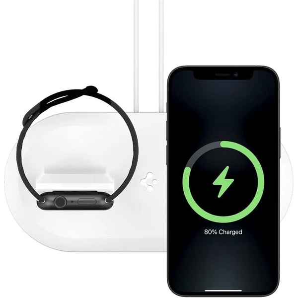 Spigen 2v1 MagFit Duo stojanček pre Apple Watch a iPhone biely - Stojany - Obrázok 713b139afbcf4c0db303992c24f0630d
