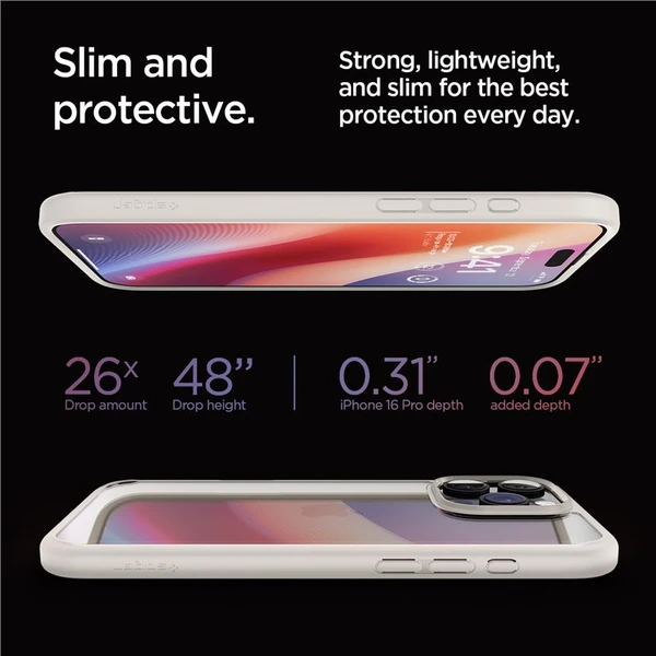 Spigen Ultra Hybrid kryt iPhone 16 Pro natural titanium - Puzdra - Obrázok 714e023879e8421cbff176bec133cf31