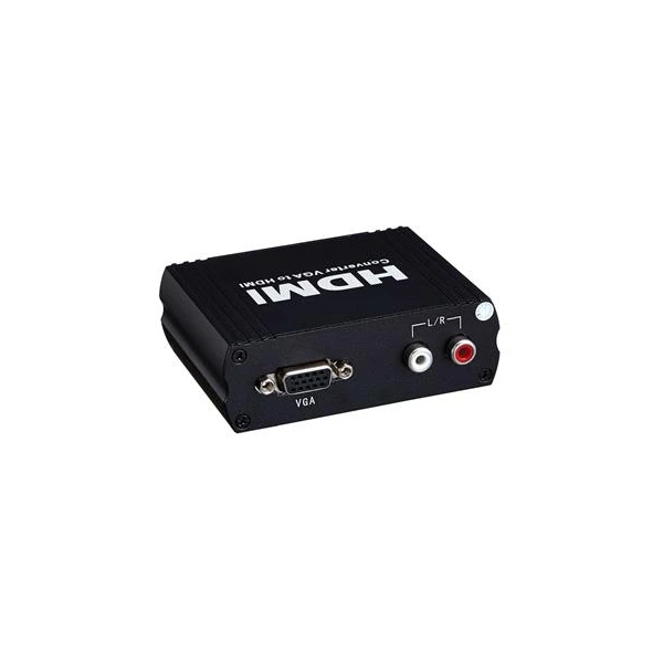 PremiumCord VGA + 3,5mm -> HDMI elektronická redukcia čierna - Káble a redukcie - Hlavný obrázok