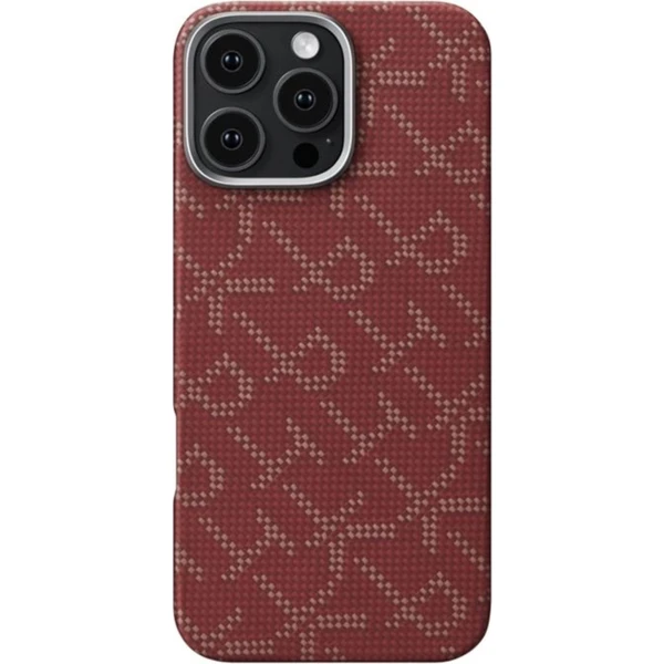 Pitaka Tactile Woven Case kryt iPhone 16 Pro Max PTK Red/Gold - Puzdra - Obrázok 71GF000L01