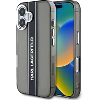 Karl Lagerfeld IML Stripe Logo kryt iPhone 16 čierny - Puzdra
