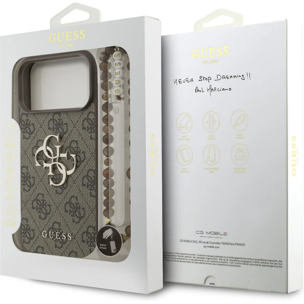 Guess PU 4G Metal Logo Strap kryt iPhone 17 Pro Max hnedý - Puzdra - Obrázok 71cbb63ac55740afb6839ae72522f508