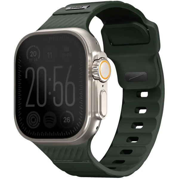 UNIQ Stride FKM Rubber vodeodolný remienok Apple Watch 49/45/44/42mm tmavo zelený - Remienky - Hlavný obrázok