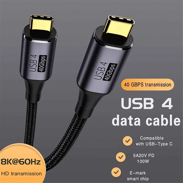 PremiumCord USB4 40Gbps 8K@60Hz 240W Thunderbolt 3 kábel 0,8m - Káble a redukcie - Obrázok 71eb5737678f47e68db9310870940abb
