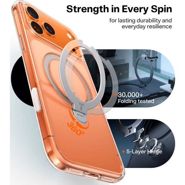 Torras Ostand Q3 Spin MagSafe kryt iPhone 17 Pro clear - Puzdra - Obrázok 71fa962b9613420aab5ce46da5d712fa