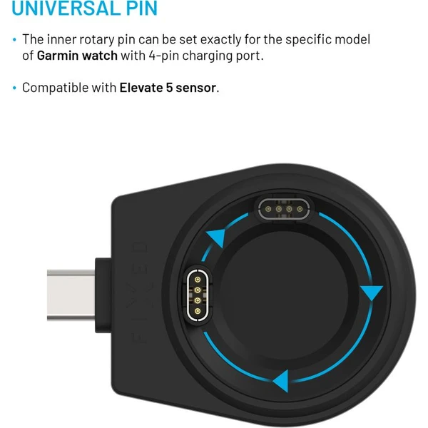 FIXED Nabíjací USB-C adaptér pre Garmin Fenix ??5/6/7/7X/8, Epix, Venu 2/3/3S, Vívoactive 3/4/5 čier - Nabíjačky - Obrázok 722615744a0444358292afe59c0451aa