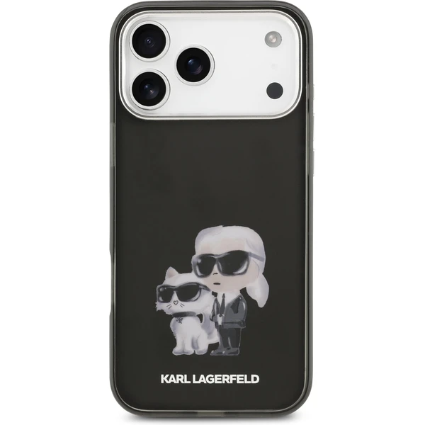 Karl Lagerfeld IML Aquarelle Karl and Choupette kryt iPhone 17 Pro čierny - Puzdra - Obrázok 7229e02d03ca492ea132c01e5c6a961f