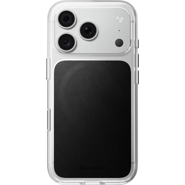 Nomad Clear Leather (Horween) MagSafe kryt iPhone 17 Pro/18 Pro Black - Puzdra - Obrázok 722accb7f37045d68785a433679eb77a