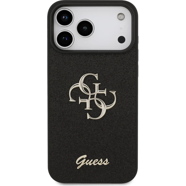 Guess PU Fixed Glitter 4G Metal Logo Zadný Kryt pre iPhone 18 Pro Max Black - Puzdra - Obrázok 723b527deb704cf6b7e6627f37bb7d66