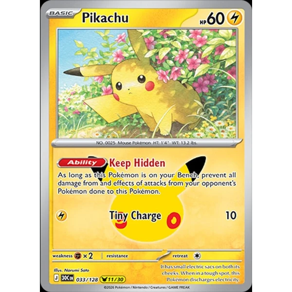 Pikachu (30C 033) - 30th Celebration [Holo] - Kusové karty - Hlavný obrázok