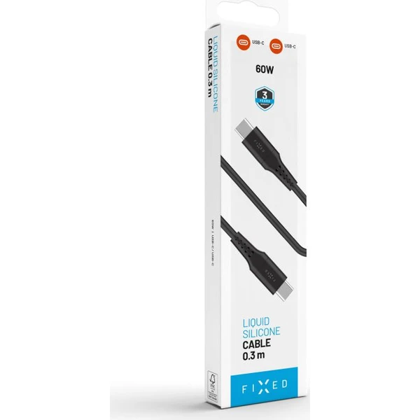FIXED Liquid silicone USB-C/USB-C napájací kábel 60W 0,3m čierny - Káble a redukcie - Obrázok 72954da2881f4a97b2b93f1f09ee26f9