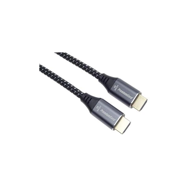 PremiumCord HDMI 2.1/HDMI 2.1 opletený kábel s ethernetom 8K 1,5m čierny - Káble a redukcie - Hlavný obrázok