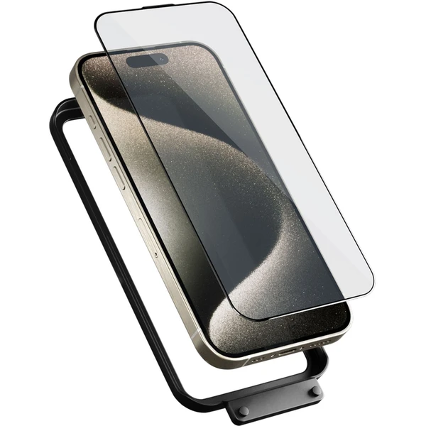 Epico Resolve EdgeToEdge ochranné sklo s inštalačným rámčekom pre iPhone 15 Pro Max - Ochranné fólie a sklo - Hlavný obrázok