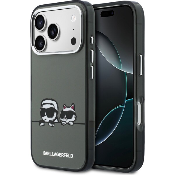 Karl Lagerfeld IML K&CH Heads Logo MagSafe kryt iPhone 17 Pro čierny - Puzdra - Hlavný obrázok