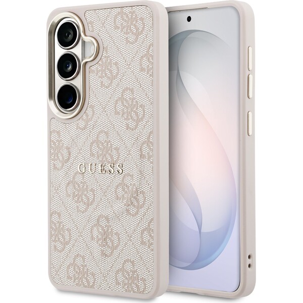 E-shop Guess PU Leather 4G Gold Frame Magnetický kryt Samsung Galaxy S26+ ružový