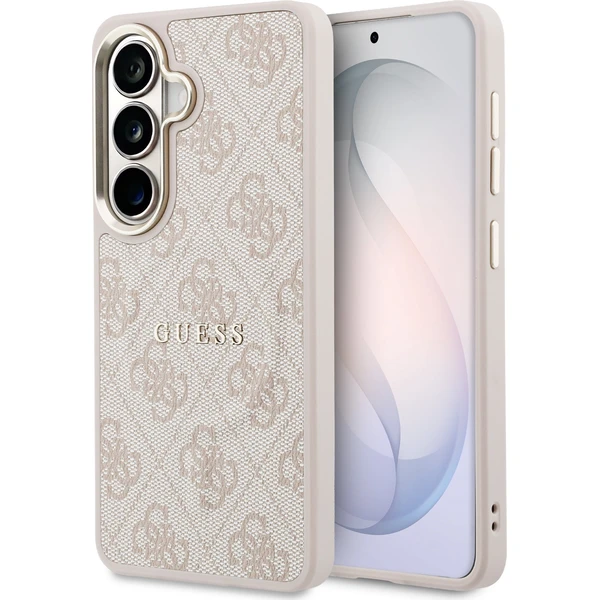 Guess PU Leather 4G Gold Frame Magnetický kryt Samsung Galaxy S26+ ružový - Puzdra - Hlavný obrázok