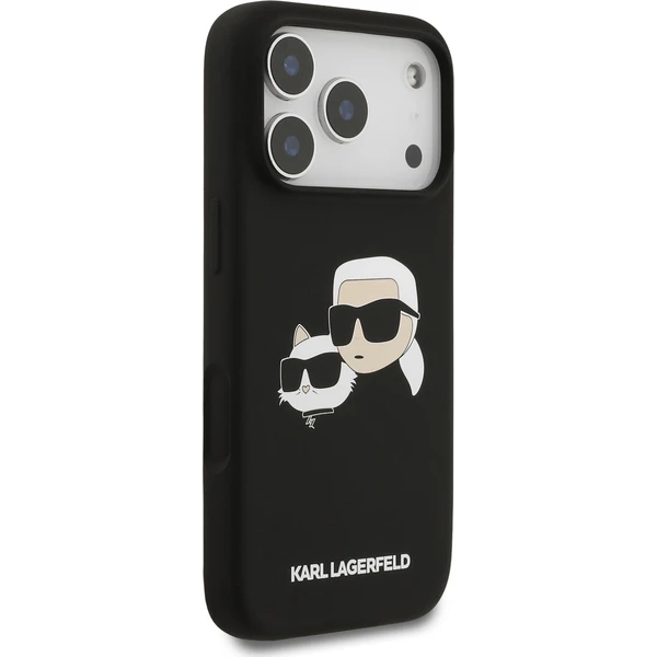 Karl Lagerfeld Liquid Silicone Double Heads MagSafe kryt iPhone 17 Pro čierny - Puzdra - Obrázok 72e4876505824d4ea99c479d825ea79a