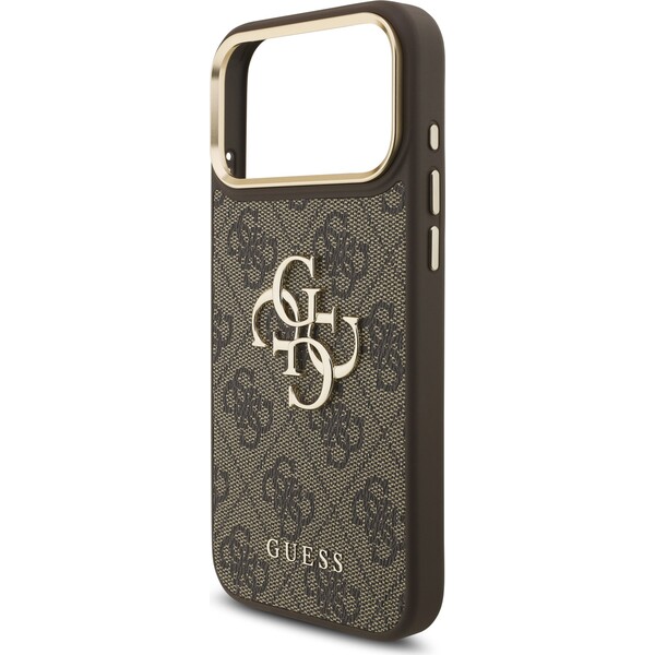 Guess PU Leather 4G Metal Logo Gold Frame Zadný Kryt pre iPhone 18 Pro Max Brown - Puzdra - Obrázok 72ea8f6cea0b4cd994ac3449b757532a