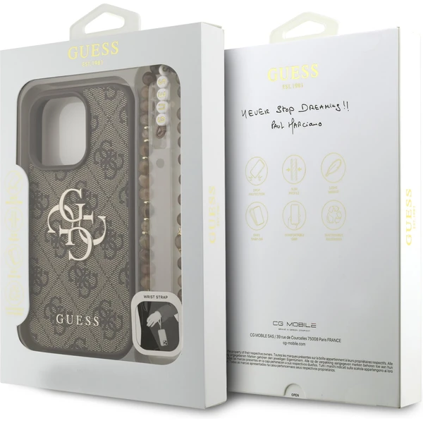 Guess PU 4G Metal Logo Strap kryt iPhone 16 Pro Max hnedý - Puzdra - Obrázok 732e173fd3c14fc89e50b72170eefef6