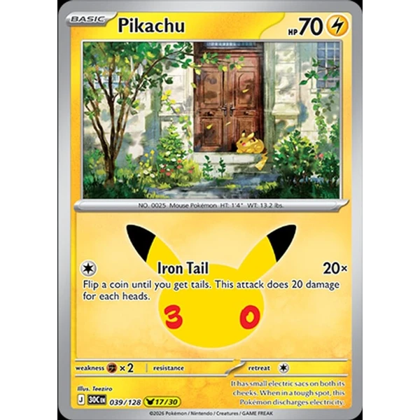 Pikachu (30C 039) - 30th Celebration [Holo] - Kusové karty - Hlavný obrázok