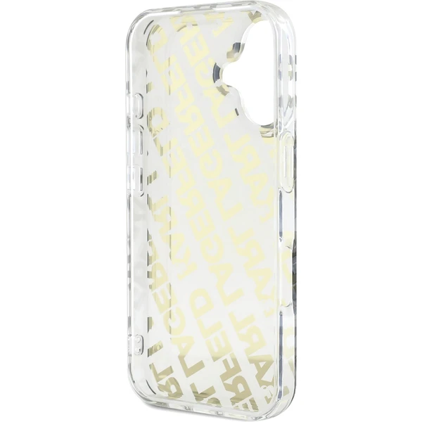 Karl Lagerfeld IML Electroplated Repeated Logo kryt pre iPhone 16 zlatý - Puzdra - Obrázok 7346d935dad54ec8b6dbb49f2592a5e0