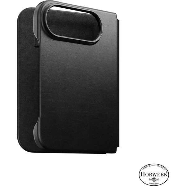Nomad Traditional Leather Folio (Horween) MagSafe kožené puzdro iPhone 18 Fold čierne - Puzdra - Hlavný obrázok