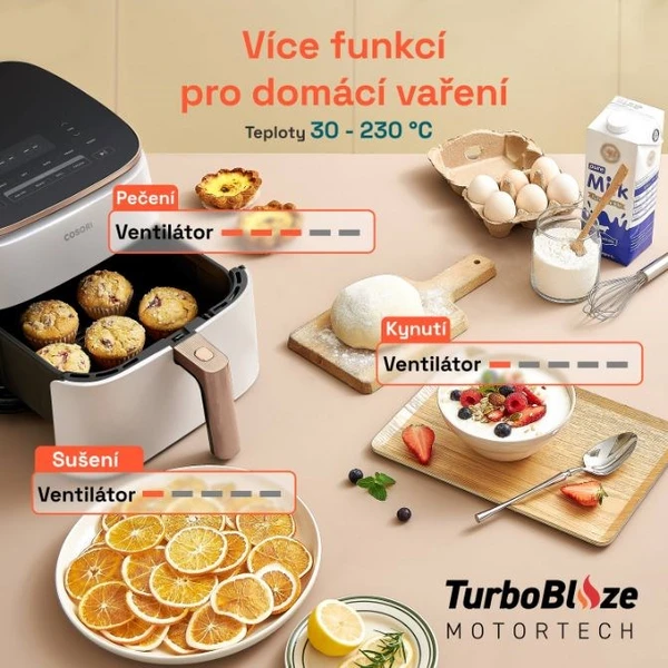 Cosori TurboBlaze Pre teplovzdušná fritéza 6,2 l biela - Fritézy - Obrázok 73839d7aa2e54f08888ddbf3c14c73b5