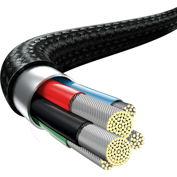 Baseus Dátový kábel Rapid 3v1 USB-C/microUSB, Lightning, USB-C 1,5m PD 20W čierny - Káble - Obrázok 73PB000N01