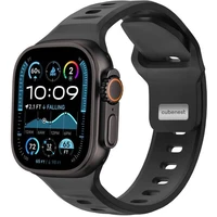 CubeNest Premium Silicon Band remienok Apple Watch 42-49 mm čierny - Remienky