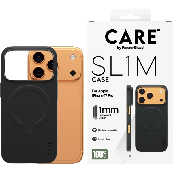 PanzerGlass® CARE SL1M (1mm) MagSafe kryt Apple iPhone 17 Pro čierny - Puzdra - Obrázok 73XL000K01
