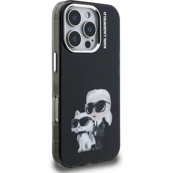 Karl Lagerfeld IML Aquarelle Karl and Choupette kryt iPhone 16 Pre Max čierny - Puzdra - Obrázok 73b427d814824ff1bf32d2d69deb3796