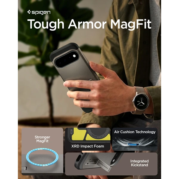 Spigen Tough Armor MagSafe, gunmetal - Google Pixel 11 - Puzdra - Obrázok 73c76e0b7c204ce69b8a91bbc2719303