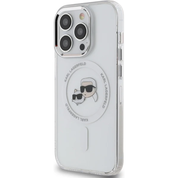 Karl Lagerfeld IML K&CH Heads Metal Frame MagSafe kryt iPhone 15 Pro číry - Puzdra - Obrázok 73f2a99e643a411b853e16f5ace17da1
