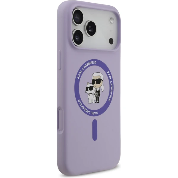 Karl Lagerfeld Liquid Silicone Karl a Choupette MagSafe kryt iPhone 17 Pro Max fialový - Puzdra - Obrázok 740718be115b4600a470eb0e8c9498eb