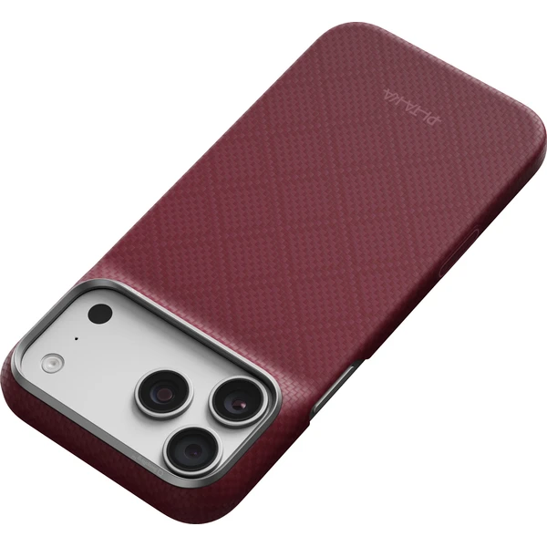 Pitaka Edge Case Argyle MagSafe kryt iPhone 18 Pro Max Burgundy - Puzdra - Obrázok 741195ebe79a46519d5c5f37f94877e0