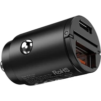 RhinoTech Mini nabíjačka do auta USB-C + USB-A, 30W čierna - Nabíjačky