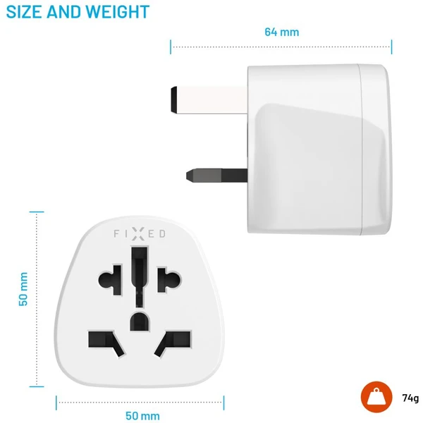 FIXED UK adaptér pre zapojenie UK, US, AUS nabíjačiek do UK zásuviek biely - Nabíjačky - Obrázok 745eb432812d47afa3e2df4a062a1cf6
