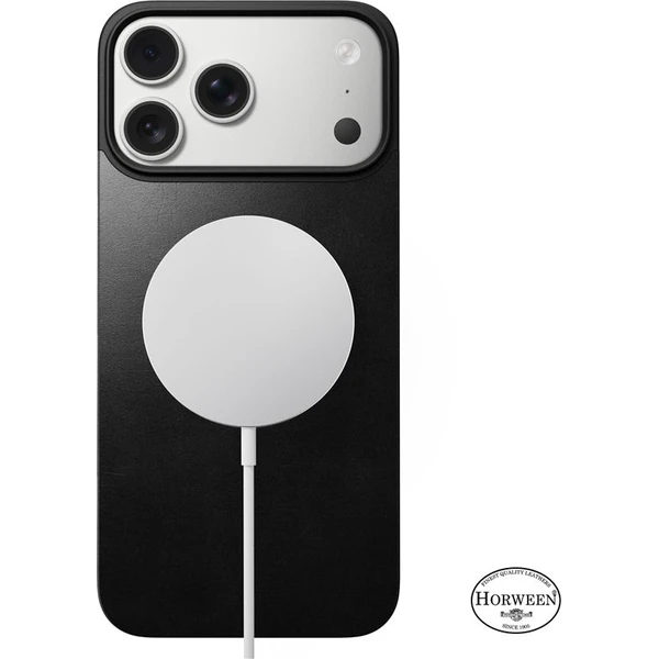Nomad Magnetic Leather Back (Horween) Magsafe kožený kryt iPhone 17 Pro Max Black - Puzdra - Obrázok 7461753bcc594e2c99e78b1f64b85ea1