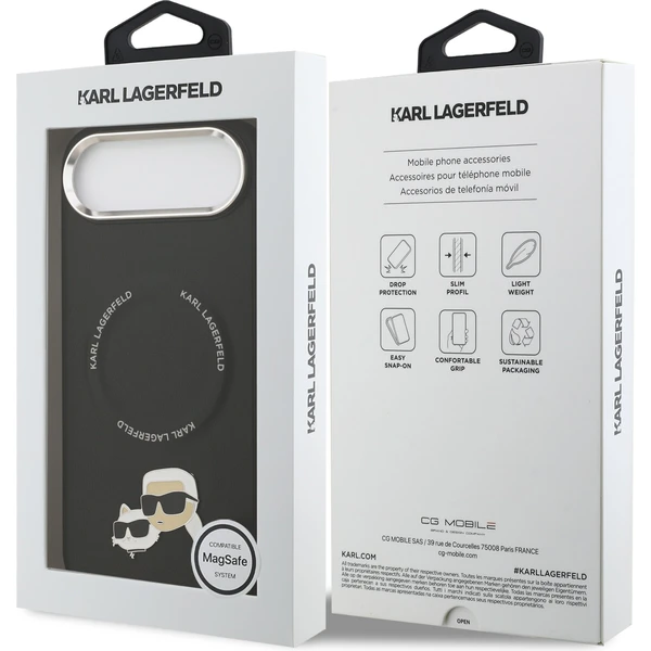 Karl Lagerfeld PU Karl and Choupette Heads Pins MagSafe kryt iPhone Air čierny - Puzdra - Obrázok 74701f745e8a45728715ad22899d3e0e