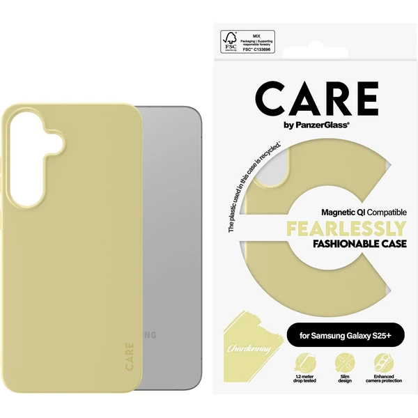 PanzerGlass® CARE kryt Samsung Galaxy S25+ Fearlessly zeleno-žltý (Chardonnay) QI - Puzdra - Obrázok 74FC000J01