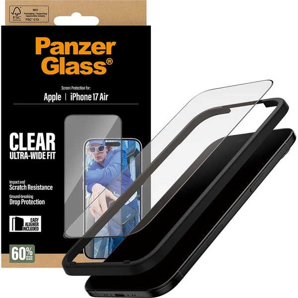 PanzerGlass® Ultra-Wide Fit sklo Apple iPhone Air s inštalačným rámčekom - Ochranné fólie a sklo - Obrázok 74KH000K01
