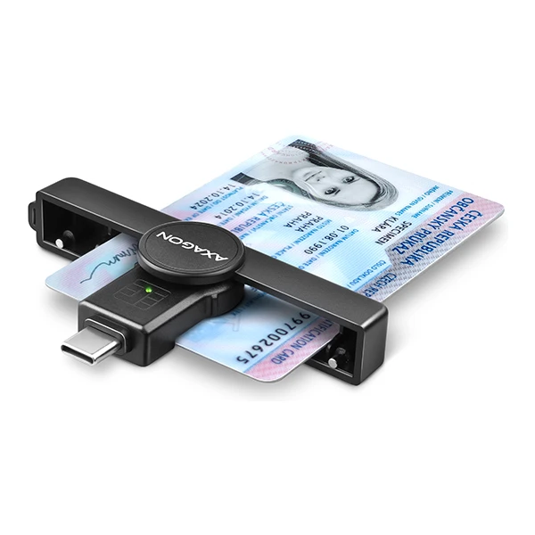 AXAGON CRE-SMPC USB-C PocketReader čítačka kontaktných kariet Smart card - Čítačky čipových kariet - Hlavný obrázok